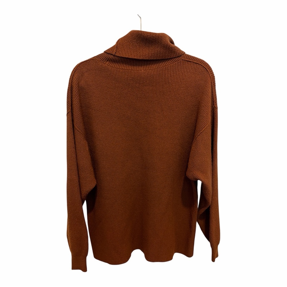 Free People Burnt Orange Oversized Cowl Neck Sweater size XS - Picture 2 of 5